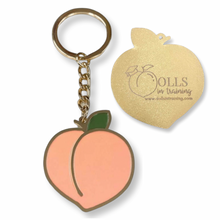 Load image into Gallery viewer, Gold Enamel Peach Keychain 🍑
