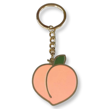 Load image into Gallery viewer, Gold Enamel Peach Keychain 🍑
